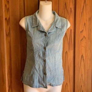 Ignite Sleeveless Light Denim Top